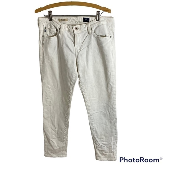 Adriano Goldschmied The Stilt Cigarette Leg Jeans Sz 31 White Made in USA - Picture 1 of 6